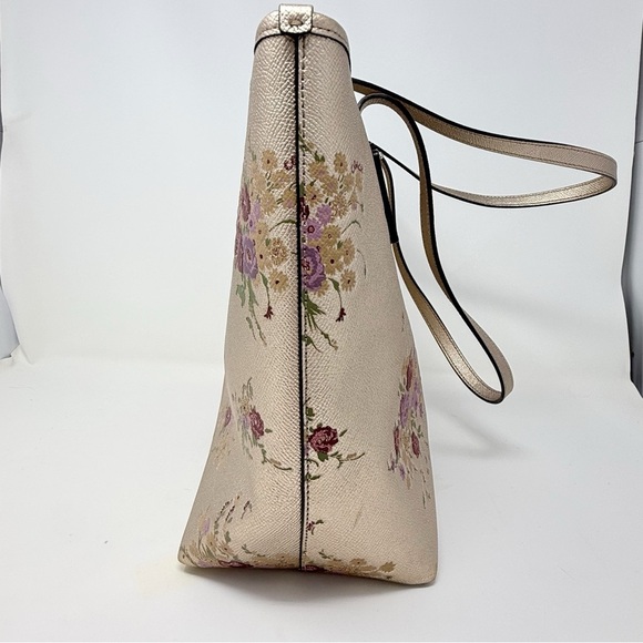 Coach Floral Metallic Tote Bag – Gold Leather Style No. N3S- F38829 - Picture 5 of 15